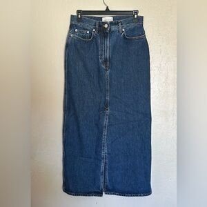 Loulou Studio Rona Denim Midi-Skirt Organic Cotton